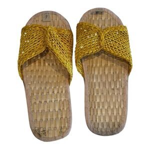 Abaca Slippers Woven Seagrass House Slippers Size 7 New